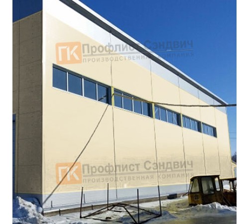 Сэндвич панели гладкие с пенополистиролом, ширина 1000 мм, толщина 40 мм, 0.5/0.5, RAL1015