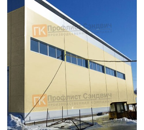 Сэндвич панели гладкие с пенополиуретаном, ширина 1200 мм, толщина 20 мм, 0.5/0.5, RAL1014