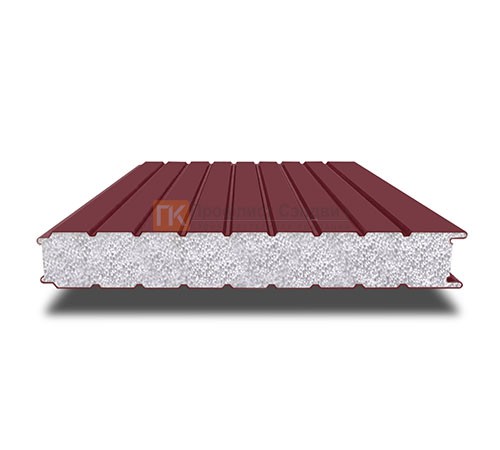 Сэндвич-панель для холодильных камер с пенополистиролом, ширина 1000 мм, толщина 80 мм, 0.5/0.5, RAL3005