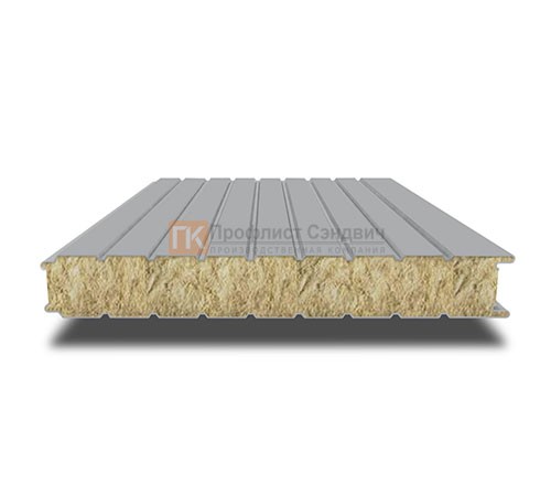 Сэндвич-панель для холодильных камер с минеральной ватой, ширина 1200 мм, толщина 120 мм, 0.5/0.5, RAL7004