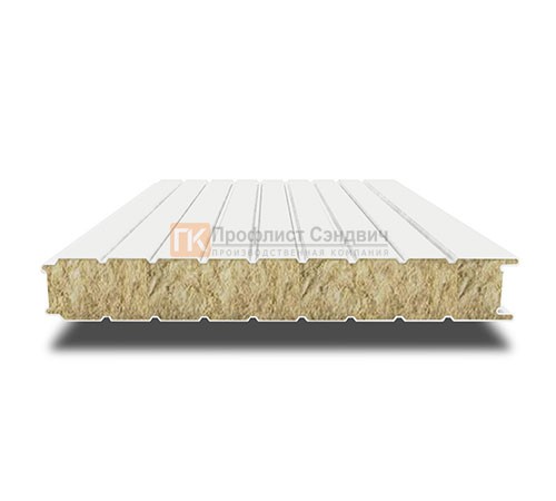 Сэндвич-панель для холодильных камер с минеральной ватой, ширина 1000 мм, толщина 10 мм, 0.5/0.5, RAL9003