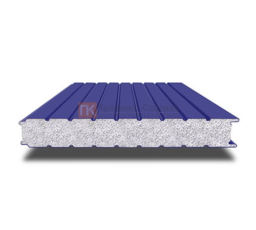 Сэндвич-панель для холодильных камер с пенополистиролом, ширина 1200 мм, толщина 250 мм, 0.5/0.5, RAL5002