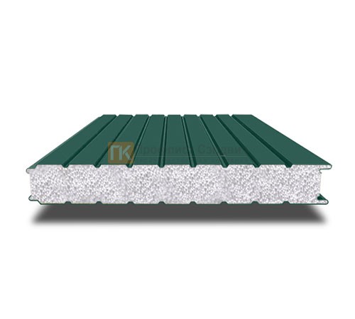 Сэндвич-панель для холодильных камер с пенополистиролом, ширина 1200 мм, толщина 10 мм, 0.5/0.5, RAL6005