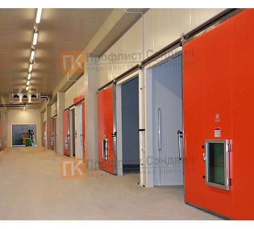 Сэндвич-панель для холодильных камер с пенополиуретаном, ширина 1200 мм, толщина 50 мм, 0.5/0.5, RAL1015