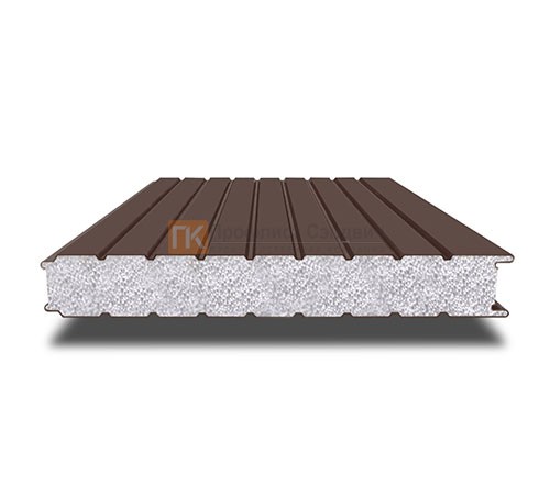 Сэндвич-панель для холодильных камер с пенополистиролом, ширина 1000 мм, толщина 30 мм, 0.5/0.5, RAL8017