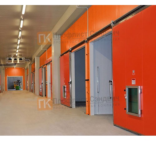 Сэндвич-панель для холодильных камер с пенополиизоциануратом, ширина 1000 мм, толщина 80 мм, 0.5/0.5, RAL2004