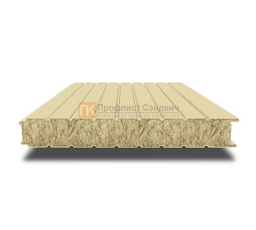 Сэндвич-панель для холодильных камер с минеральной ватой, ширина 1200 мм, толщина 10 мм, 0.5/0.5, RAL1014