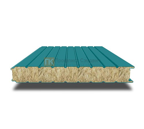 Сэндвич-панель для холодильных камер с минеральной ватой, ширина 1200 мм, толщина 60 мм, 0.5/0.5, RAL5021