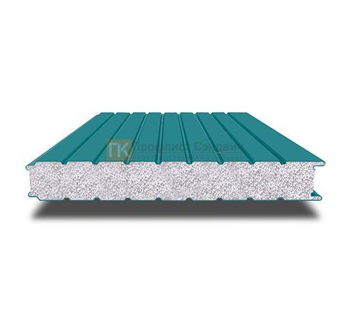 Сэндвич-панель для холодильных камер с пенополистиролом, ширина 1000 мм, толщина 30 мм, 0.5/0.5, RAL5021