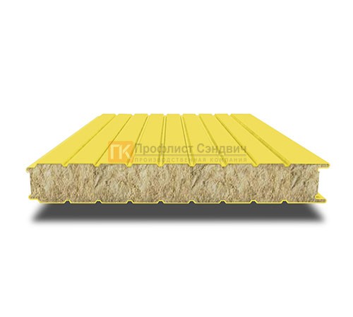 Сэндвич-панель для холодильных камер с минеральной ватой, ширина 1000 мм, толщина 120 мм, 0.5/0.5, RAL1018