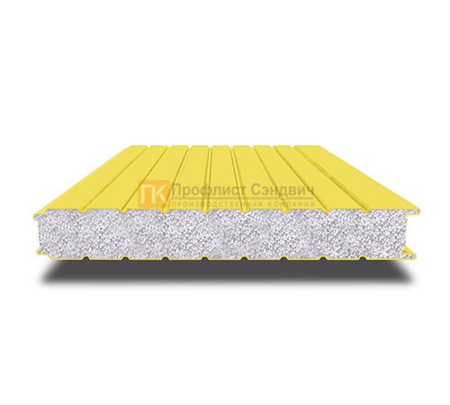 Сэндвич-панель для холодильных камер с пенополистиролом, ширина 1000 мм, толщина 150 мм, 0.5/0.5, RAL1018