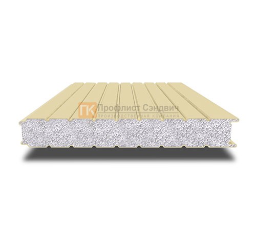 Сэндвич-панель для холодильных камер с пенополистиролом, ширина 1000 мм, толщина 250 мм, 0.5/0.5, RAL1014