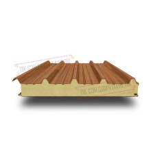 Сэндвич панели кровельные с пенополиизоциануратом, ширина 1200 мм, толщина 60 мм, 0.5/0.5, орех