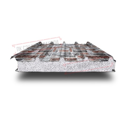 Сэндвич панели кровельные с пенополистиролом, ширина 1200 мм, толщина 250 мм, 0.5/0.5, кварцевый сланец