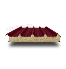 Сэндвич панели кровельные с минеральной ватой, ширина 1200 мм, толщина 50 мм, 0.5/0.5, бордо