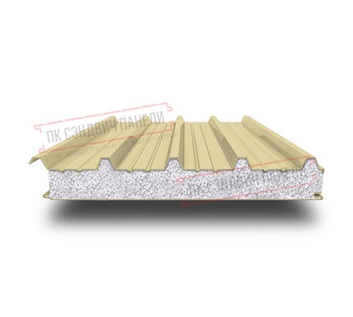 Сэндвич панели кровельные с пенополистиролом, ширина 1200 мм, толщина 200 мм, 0.5/0.5, RAL1014