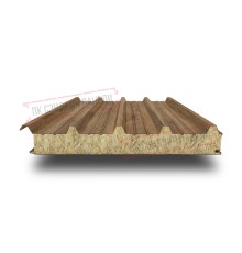 Сэндвич панели кровельные с минеральной ватой, ширина 1200 мм, толщина 150 мм, 0.5/0.5, дуб античный
