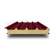Сэндвич панели кровельные с пенополиуретаном, ширина 1200 мм, толщина 120 мм, 0.5/0.5, бордо