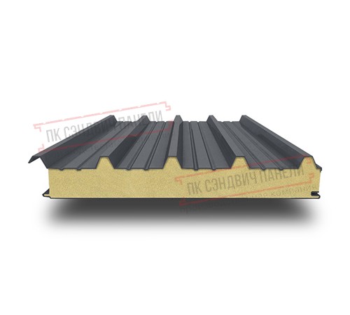 Сэндвич панели кровельные с пенополиизоциануратом, ширина 1200 мм, толщина 100 мм, 0.5/0.5, RAL7024
