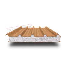 Сэндвич панели кровельные с пенополистиролом, ширина 1200 мм, толщина 150 мм, 0.5/0.5, дуб