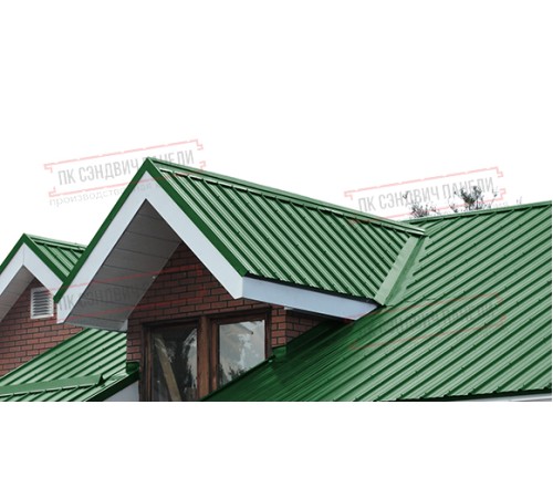 Сэндвич панели кровельные с пенополиуретаном, ширина 1200 мм, толщина 60 мм, 0.5/0.5, RAL6002