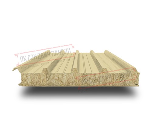 Сэндвич панели кровельные с минеральной ватой, ширина 1200 мм, толщина 200 мм, 0.5/0.5, RAL1014