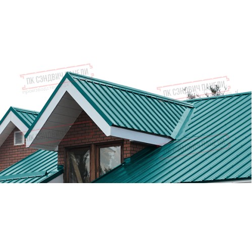 Сэндвич панели кровельные с минеральной ватой, ширина 1000 мм, толщина 10 мм, 0.5/0.5, RAL5021