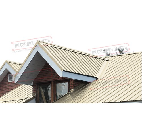 Сэндвич панели кровельные с пенополиизоциануратом, ширина 1200 мм, толщина 140 мм, 0.5/0.5, RAL1015