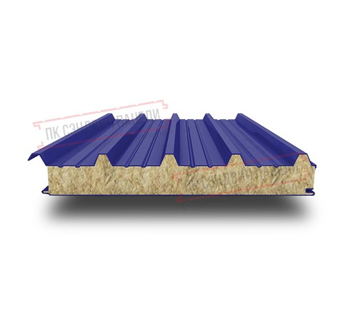 Сэндвич панели кровельные с минеральной ватой, ширина 1000 мм, толщина 20 мм, 0.5/0.5, RAL5002