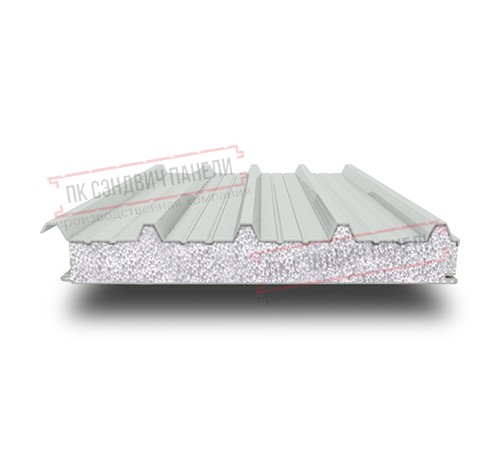 Сэндвич панели кровельные с пенополистиролом, ширина 1000 мм, толщина 20 мм, 0.5/0.5, RAL7035