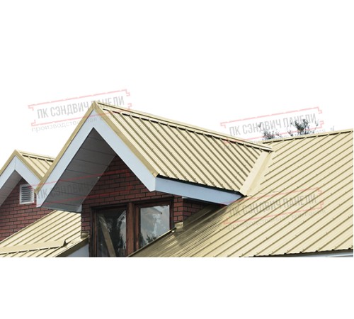 Сэндвич панели кровельные с пенополиуретаном, ширина 1000 мм, толщина 20 мм, 0.5/0.5, RAL1014