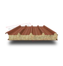 Сэндвич панели кровельные с минеральной ватой, ширина 1000 мм, толщина 180 мм, 0.5/0.5, RAL8004