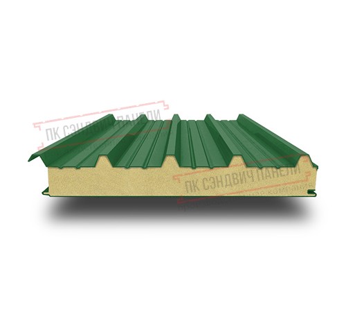 Сэндвич панели кровельные с пенополиуретаном, ширина 1000 мм, толщина 300 мм, 0.5/0.5, RAL6002