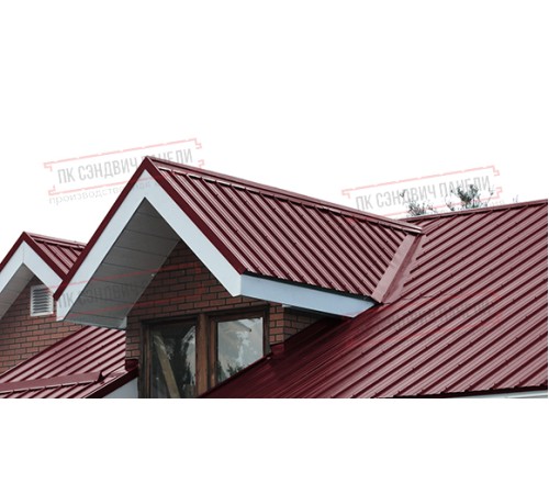 Сэндвич панели кровельные с минеральной ватой, ширина 1000 мм, толщина 60 мм, 0.5/0.5, RAL3005