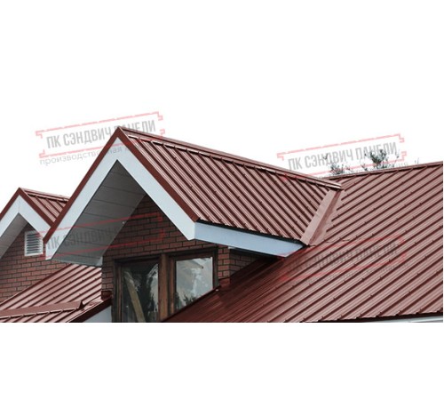 Сэндвич панели акустические кровельные с минеральной ватой, ширина 1200 мм, толщина 60 мм, 0.5/0.5, RAL3009