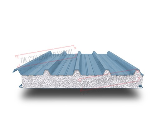 Сэндвич панели кровельные с пенополистиролом, ширина 1000 мм, толщина 180 мм, 0.5/0.5, RAL5024