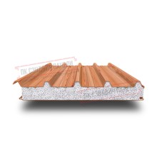 Сэндвич панели кровельные с пенополистиролом, ширина 1200 мм, толщина 140 мм, 0.5/0.5, золотой орех