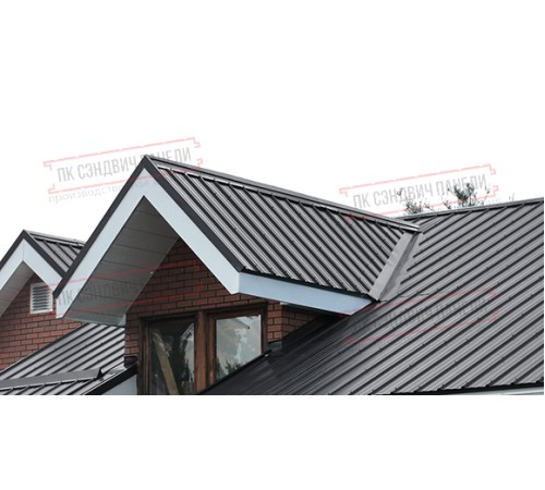 Сэндвич панели кровельные с пенополистиролом, ширина 1000 мм, толщина 160 мм, 0.5/0.5, RAL7024