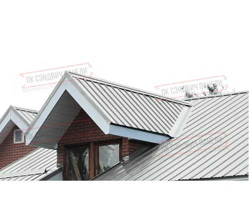 Сэндвич панели кровельные с минеральной ватой, ширина 1000 мм, толщина 10 мм, 0.5/0.5, RAL7035