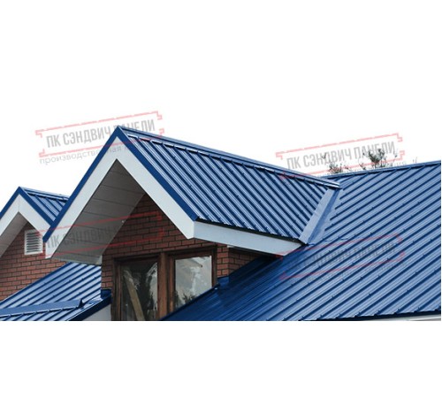 Сэндвич панели акустические кровельные с минеральной ватой, ширина 1200 мм, толщина 100 мм, 0.5/0.5, RAL5005