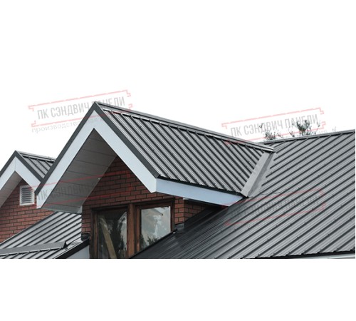 Сэндвич панели кровельные с пенополистиролом, ширина 1000 мм, толщина 40 мм, 0.5/0.5, RAL7011