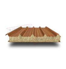 Сэндвич панели кровельные с минеральной ватой, ширина 1200 мм, толщина 40 мм, 0.5/0.5, орех