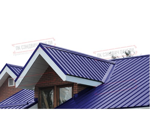 Сэндвич панели кровельные с пенополиуретаном, ширина 1000 мм, толщина 20 мм, 0.5/0.5, RAL5002