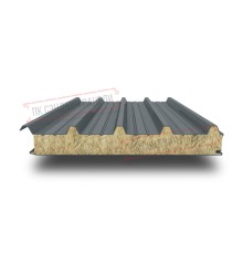 Сэндвич панели кровельные с минеральной ватой, ширина 1200 мм, толщина 10 мм, 0.5/0.5, RAL7011