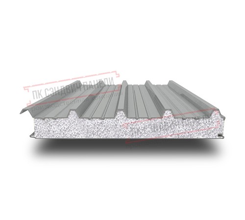 Сэндвич панели кровельные с пенополистиролом, ширина 1000 мм, толщина 140 мм, 0.5/0.5, RAL9006