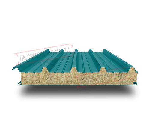 Сэндвич панели кровельные с минеральной ватой, ширина 1200 мм, толщина 30 мм, 0.5/0.5, RAL5021