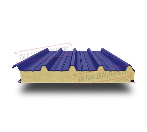 Сэндвич панели кровельные с пенополиуретаном, ширина 1000 мм, толщина 200 мм, 0.5/0.5, RAL5002