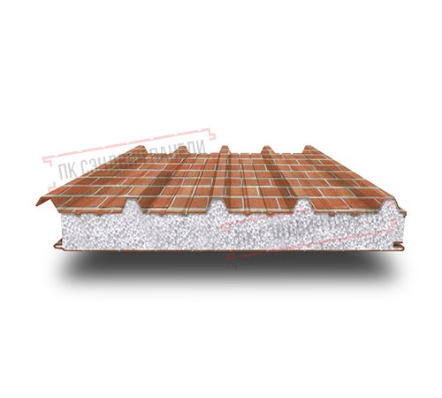 Сэндвич панели кровельные с пенополистиролом, ширина 1000 мм, толщина 180 мм, 0.5/0.5, кирпичная кладка