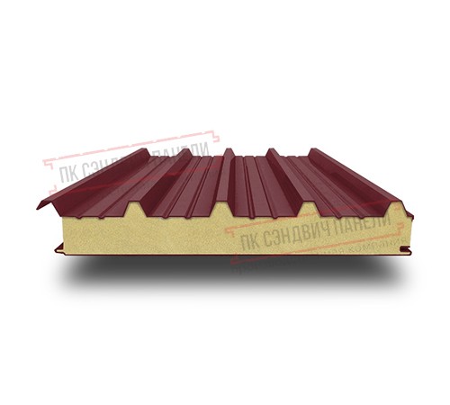 Сэндвич панели кровельные с пенополиуретаном, ширина 1000 мм, толщина 180 мм, 0.5/0.5, RAL3005