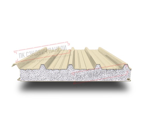 Сэндвич панели кровельные с пенополистиролом, ширина 1000 мм, толщина 10 мм, 0.5/0.5, RAL1015